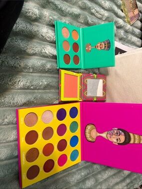 Juvia's Place Bright Pink & Teal Eyeshadow Palette Set with Multicolor Shades
